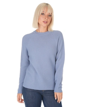 Light blue seamless knitted wool sweater | Pullovers - 2
