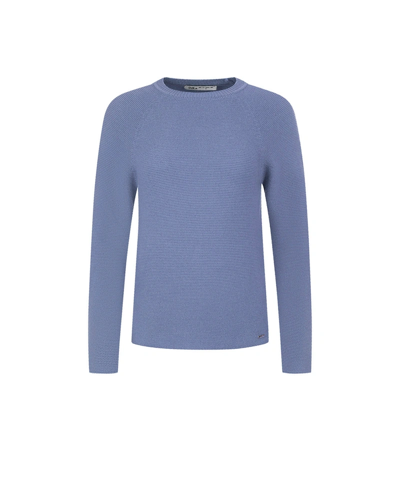 Light blue seamless knitted wool sweater | Pullovers