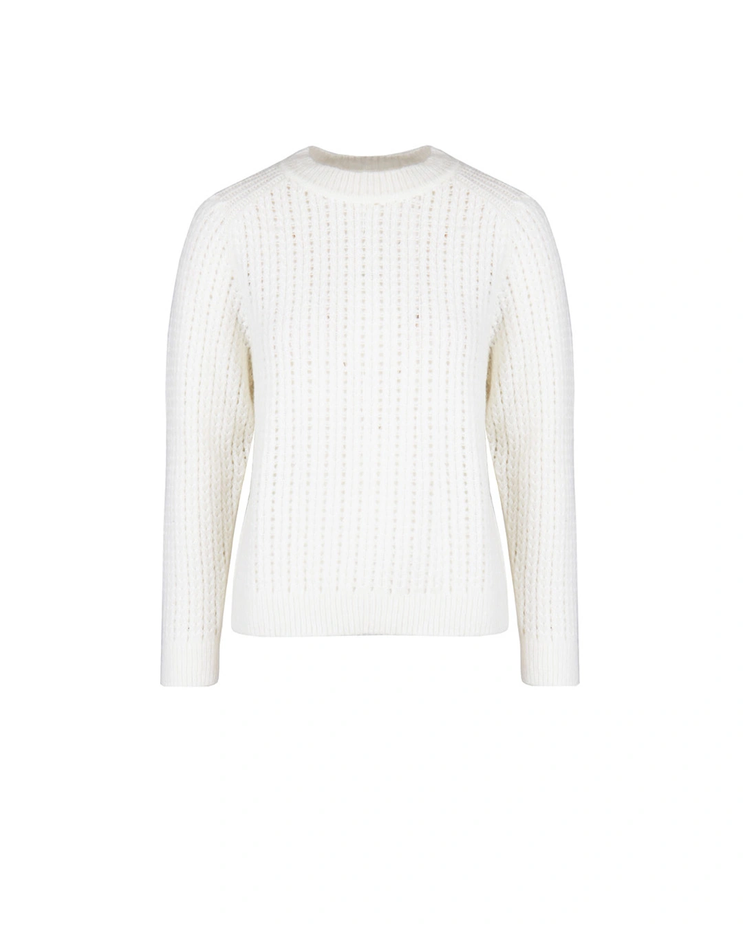 Voluminous ecru sweater with English rib knit see Price on
