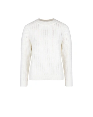 Voluminous ecru sweater with English rib knit | NEW | Dika.ge Voluminous ecru sweater with English rib knit | NEW