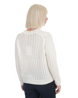 Voluminous ecru sweater with English rib knit | NEW | Dika.ge - 3 Voluminous ecru sweater with English rib knit | NEW - 3