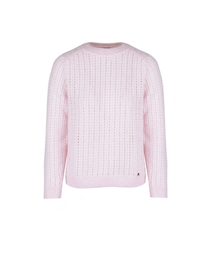 Voluminous light pink sweater with English rib knit | Sweathers | Dikastore.ro Voluminous light pink sweater with English rib knit | Sweathers