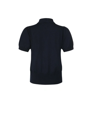 Fine black sweater with a bow detail | Knitwear - 4