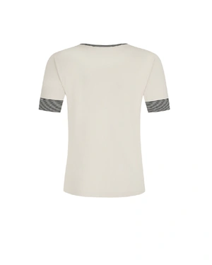 ღია კრემისფერი ნაქსოვი ზედა დეკოლტესა და სახელოებზე დამატებითი დეტალებით | ახალი - 4