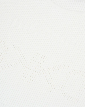 Elegant knitted top with short sleeves in petrol blue | Knitwear | Dika.ge - 2 Elegant knitted top with short sleeves in petrol blue | Knitwear - 2