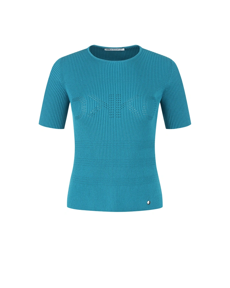 Openwork top in teal | Sweathers | Dikastore.ro Openwork top in teal | Sweathers