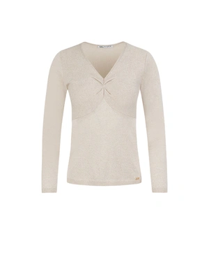 ეკრუს ნაქსოვი ზედა V-დეკოლტეთი, ნაჭრებით და ლურექსის ძაფების ბზინვარებით. | სვიტრები | Dika.ge ეკრუს ნაქსოვი ზედა V-დეკოლტეთი, ნაჭრებით და ლურექსის ძაფების ბზინვარებით. | სვიტრები