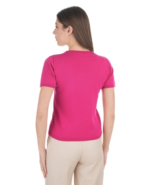 Fine knitted top made of a viscose blend in dark blue | Casual | Dika.ge - 3 Fine knitted top made of a viscose blend in dark blue | Casual - 3