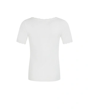 Fine spring sweater in white, with short sleeves, crew neck, made of viscose and cotton | NEW - 3