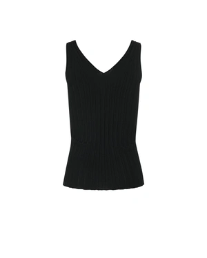 Black knitted top made of FSC-certified viscose | Casual - 1