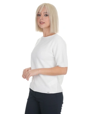 Класически бял трикотажен памучен топ с къс ръкав | Колекция 100% Памук и Лен | Dika.bg - 2 Класически бял трикотажен памучен топ с къс ръкав | Колекция 100% Памук и Лен - 2