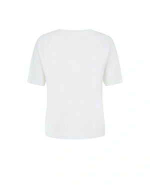 Класически бял трикотажен памучен топ с къс ръкав | Колекция 100% Памук и Лен | Dika.bg - 4 Класически бял трикотажен памучен топ с къс ръкав | Колекция 100% Памук и Лен - 4