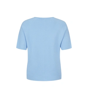 Lightweight light blue cotton short-sleeve sweater | Sweathers - 4