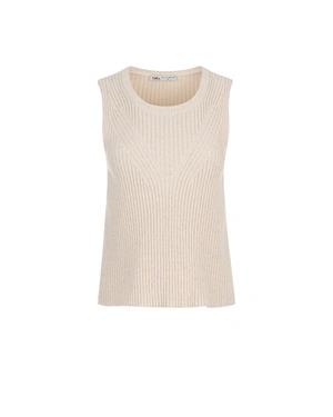Beige knitted summer top | Casual | Dika.bg Beige knitted summer top | Casual