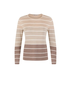 Striped knitted women's sweater in beige tones | Sweather | Dika.rs Striped knitted women's sweater in beige tones | Sweather