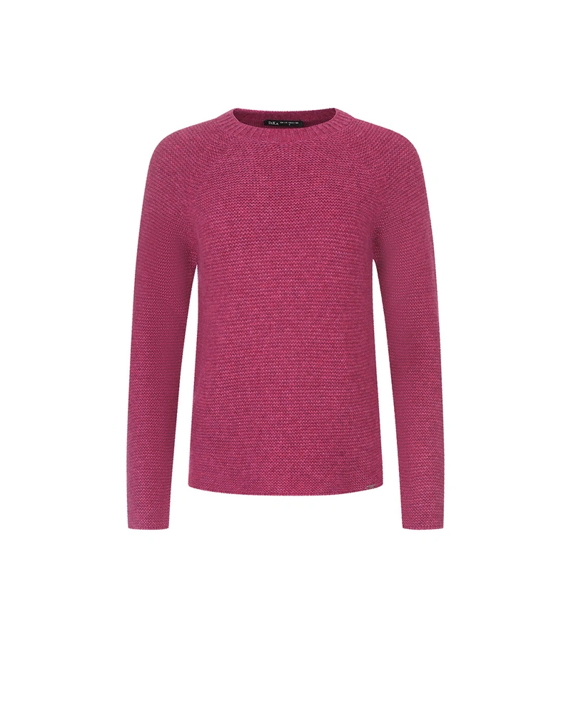 Pink seamless knitted sweater with round neckline | Pullovers