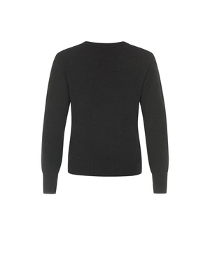 Brown seamless wool sweater with a V-neck | Pullovers - 4