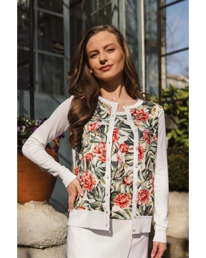 Cardigan cu flori în față | Pulovere si Cardigane - 1