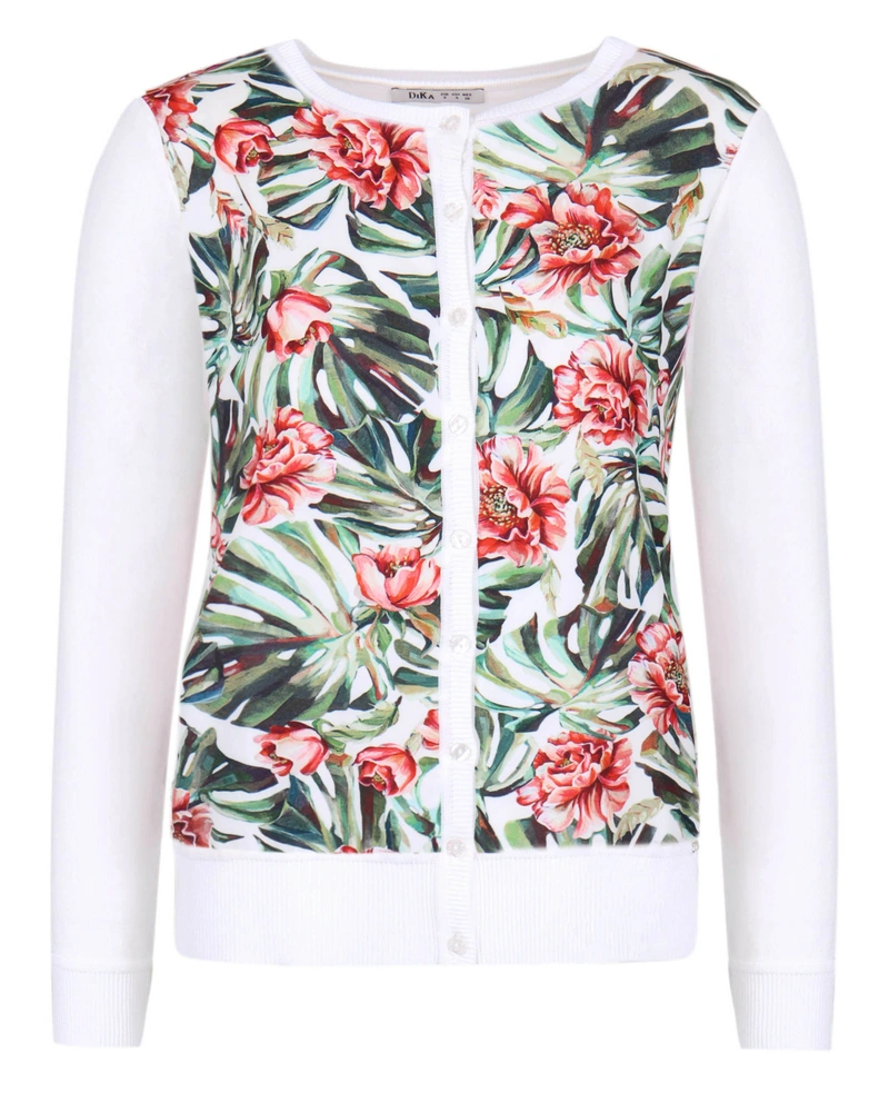 Cardigan cu flori în față | Tricotaje