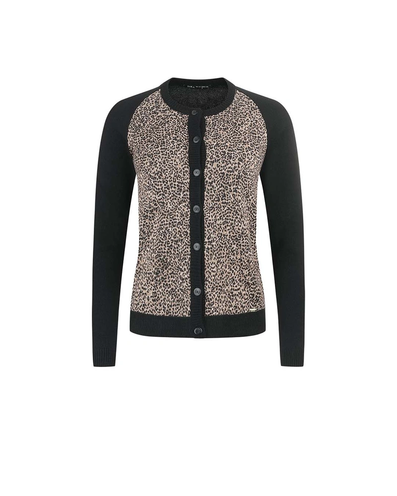 Warm cardigan in mixed fabrics, combining comfort and softness | Knitwear