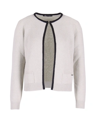 Отворена жилетка с контрастен кант | Плетива | Outlet DiKa Отворена жилетка с контрастен кант | Плетива