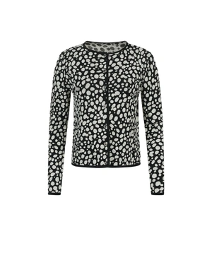 Black-beige cardigan with geometric print | NEW