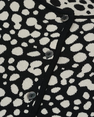 Black-beige cardigan with geometric print | NEW - 2