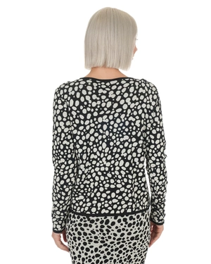 Black-beige cardigan with geometric print | NEW - 5