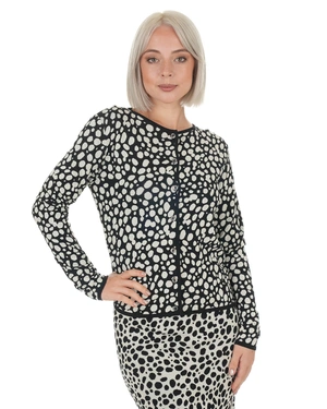 Black-beige cardigan with geometric print | NEW - 6