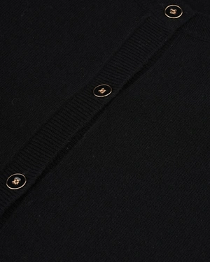 Elegant black vest with gold buttons and cashmere content | Cardigans | Dikastore.ro - 2 Elegant black vest with gold buttons and cashmere content | Cardigans - 2