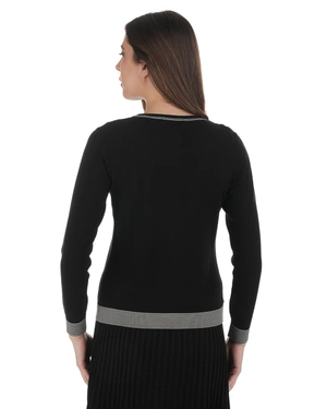 Spring vest in black with contrasting zebra-motif details | Casual - 3