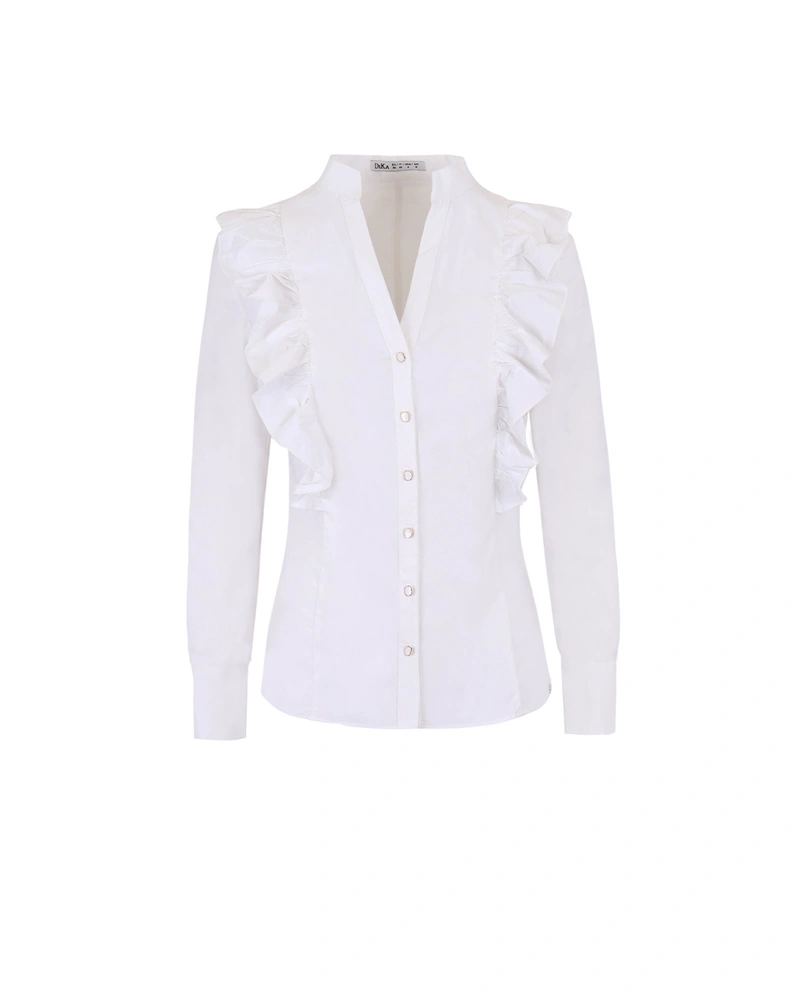 Cotton shirt with frills | All products