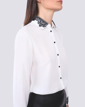 Shirt with lace details | Blouses and Shirts - 2