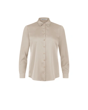 Satin shirt in beige shade | Shirts | Dika.bg Satin shirt in beige shade | Shirts