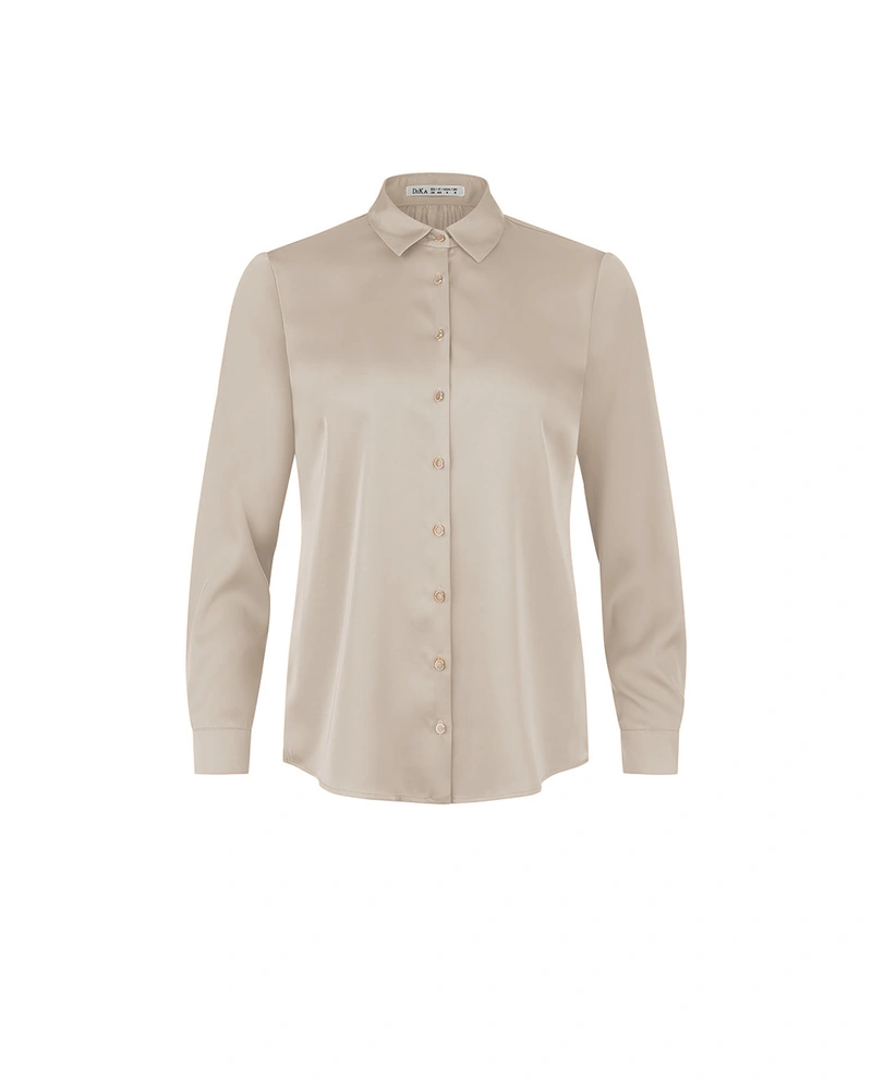 Satin shirt in beige shade | Blouses