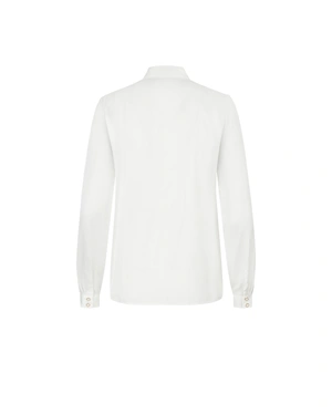 White satin shirt with long sleeves | Business | Dika.ge - 1 White satin shirt with long sleeves | Business - 1