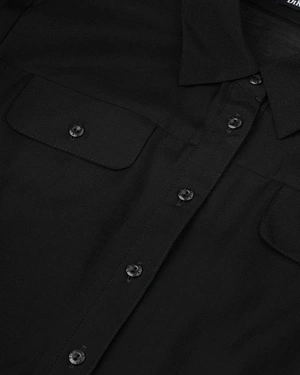 Black cropped shirt with short sleeves | Shirts - 2