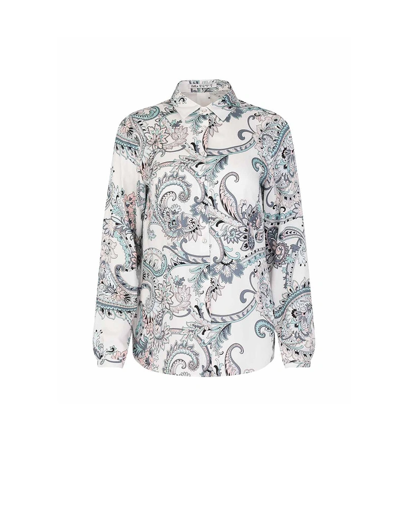 Cămașă clasică din viscoză cu motiv indian | Cămași