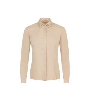 Light beige shirt with double collar, contains cotton | Business