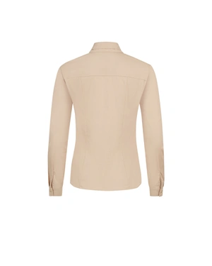Light beige shirt with double collar, contains cotton | Business - 1