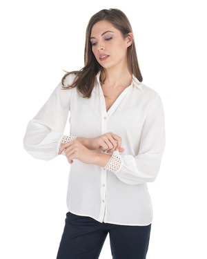 კლასიკური თეთრი შიფონის პერანგი | ყოველდღიური - 2