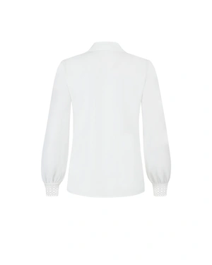 კლასიკური თეთრი შიფონის პერანგი | ყოველდღიური - 4