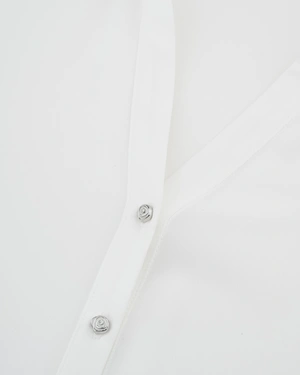 კლასიკური თეთრი შიფონის პერანგი | ყოველდღიური - 5