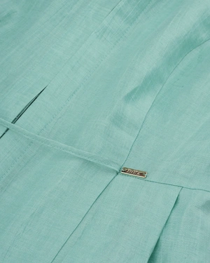 Ментово зелена ленена риза без ръкав с текстилна връзка на талията и фино закопчаване | НОВО | Dika.bg - 4 Ментово зелена ленена риза без ръкав с текстилна връзка на талията и фино закопчаване | НОВО - 4