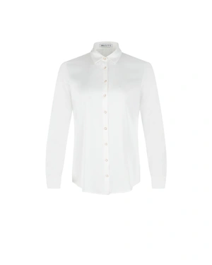 White cotton shirt with a classic silhouette | Shirts | Dika.bg White cotton shirt with a classic silhouette | Shirts