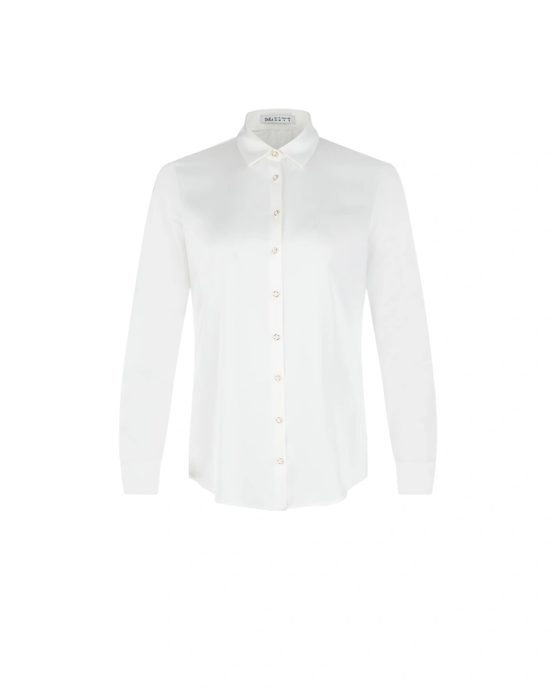 White cotton shirt with a classic silhouette | Shirts | Dika.bg White cotton shirt with a classic silhouette | Shirts