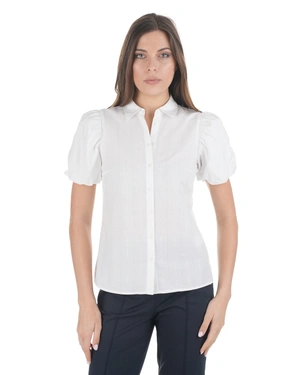 White shirt with short puff sleeves | Shirts - 2