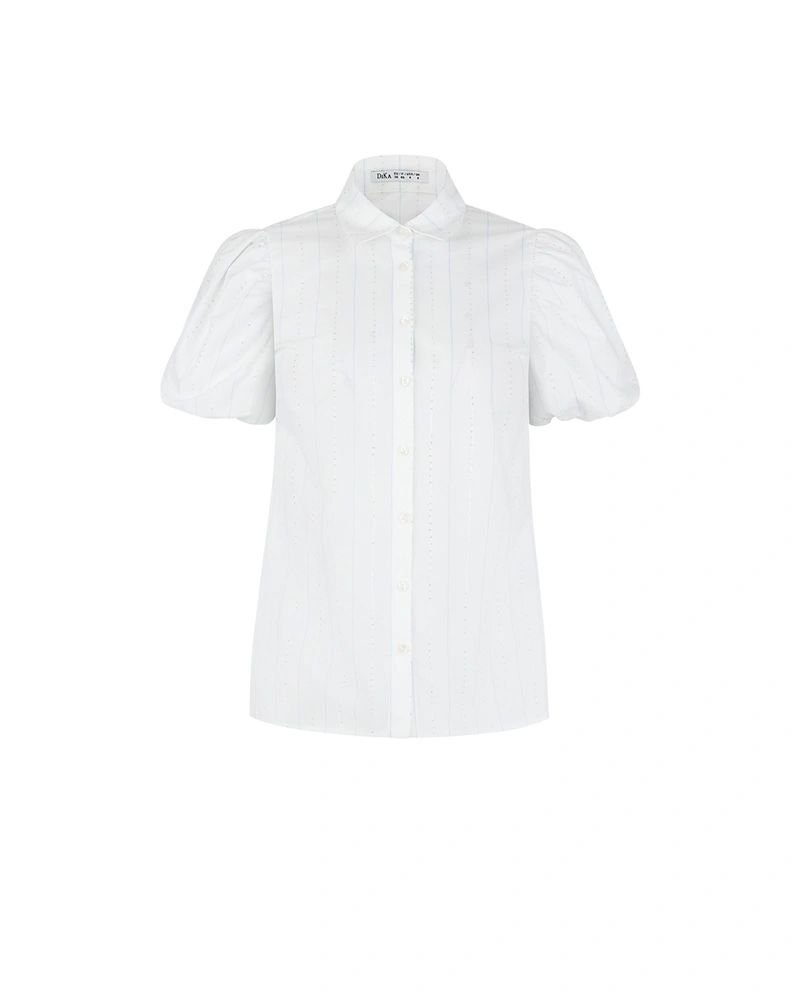 White shirt with short puff sleeves | Shirts