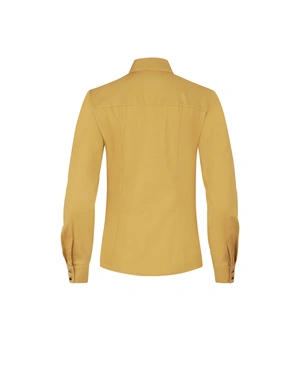 Mustard women's cotton shirt | Shirts | Dika.bg - 1 Mustard women's cotton shirt | Shirts - 1