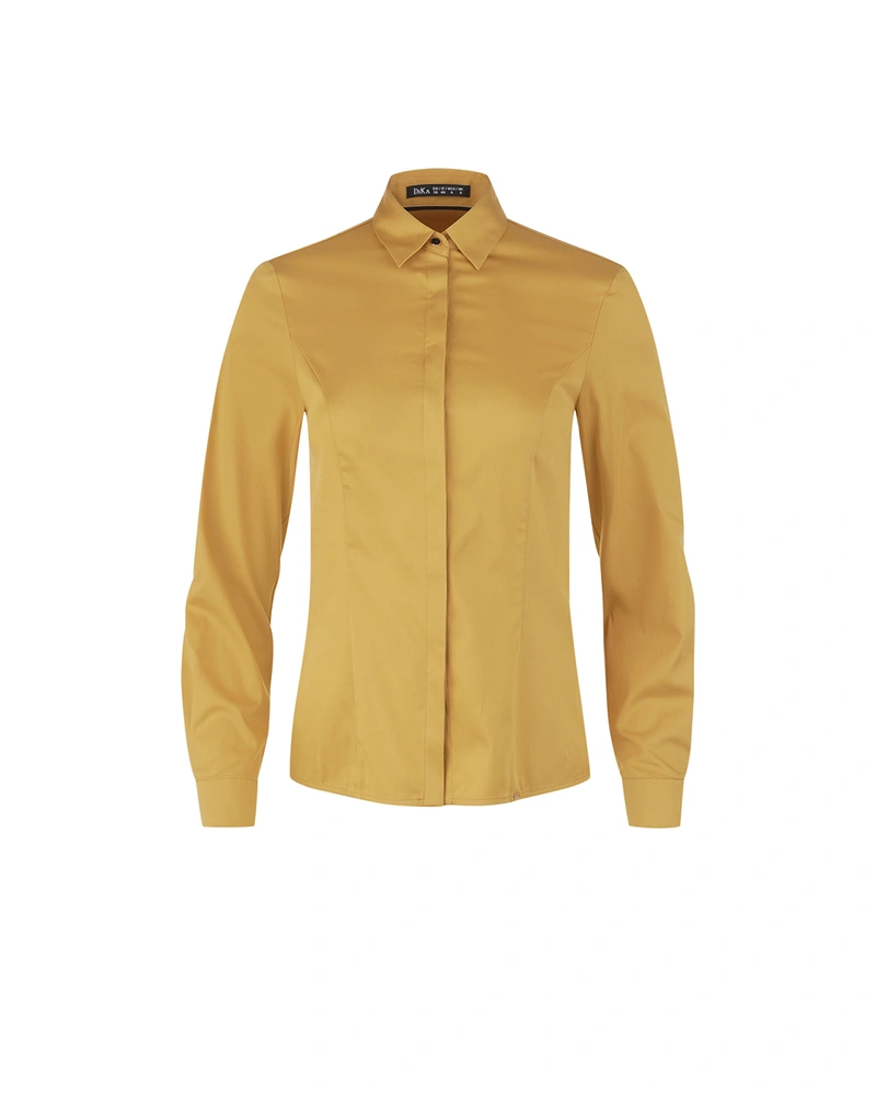 Mustard women's cotton shirt | Shirts | Dika.bg Mustard women's cotton shirt | Shirts